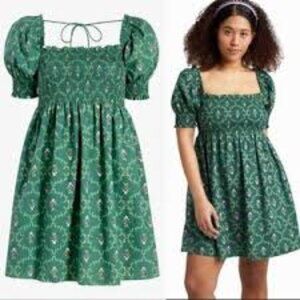 Hill House Home Athena Nap Dress in Emerald Trellis